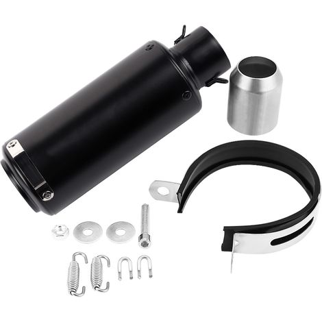 Silencieux d'échappement moto universel en acier inoxydable noir, embout de pot d'échappement, accessoire pour moto (1/5)
