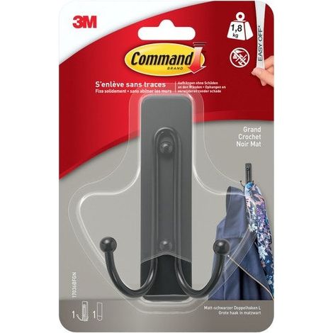 Gancio riutilizzabile, COMMAND nero 1,8 kg COMMAND