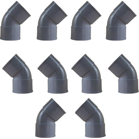 10 coudes PVC 45° Femelle/Femelle Ø50 - First Plast (1/5)