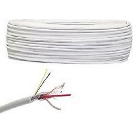 Micro tek 100mt cable de alarma 2x0.50+4x0.22 pvc blanco c4 cca ax22054022