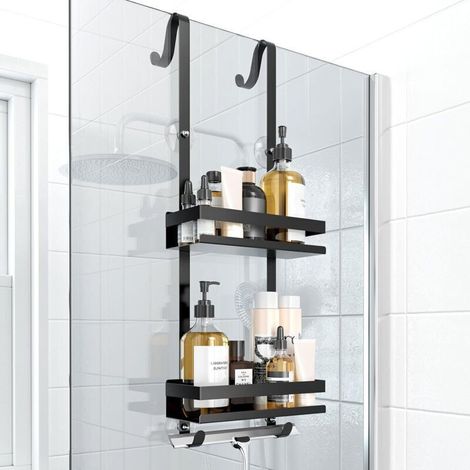 Étagère de douche à suspendre, porte-shampooing, porte-savon, sans foratur douche, étagère de salle de bain, accessoires de salle de bain (1/4)