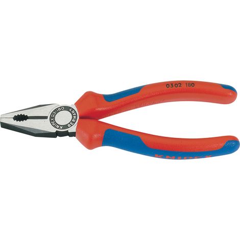 Knipex 03 02 180 SBE 180mm Heavy Duty Combination Pliers with Ergonomic Handle - Model 69574 (1/5)