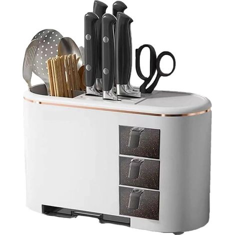 Porte-ustensiles de cuisine, organisateur d'ustensiles, organisateur d'épices for ustensiles de cuisine, boîte de rangement d'épices, support de（blanc）