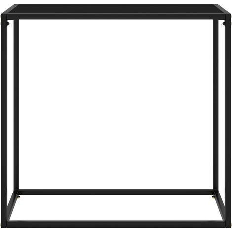 Table console，Table d'appoint，Bout de canapé，Meuble d'entrée Noir 80x35x75 cm Verre trempé