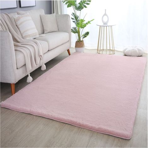 Tapis uni doux à courtes mèches Hector Rose 160x230 (1/5)