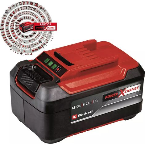 Einhell 5.2Ah PLUS 18V Battery Power X-Change Rechargeable Dust Resistant LED (1/10)