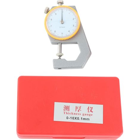 [JAMAIS UTILISÉ]Micromètre d'épaisseur portable à échelle transparente et aiguille, résistant à l'usure, pour mesures de 0 à 10 mm. (1/5)