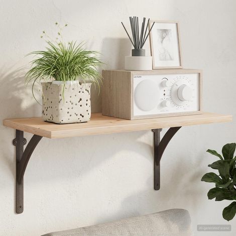 vidaXL Wall Shelf Brackets 2 pcs Antique Brown 21 x 21 x 3.5 cm Steel (1/5)