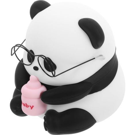 Veilleuse Panda Assis Silicone Souple Lampe Rechargeable LED (1/5)