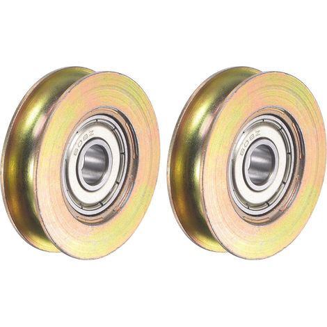 JSSEVN - Set of 2 U-shaped sliding door rollers with 8mm U-groove, 40mm hole, 8.1mm diameter