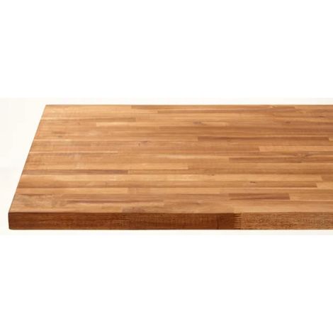 Plan de travail en acacia massif huilé – Dimensions L.250 x P.65 cm – Épaisseur 36 mm – Bois lamellé collé pour cuisine et bureau