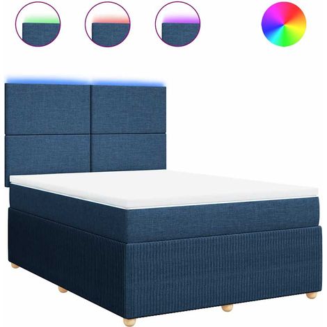 Maison Exclusive - Giroletto a Molle con Materasso Blu 140x190 cm in Tessuto (1/5)