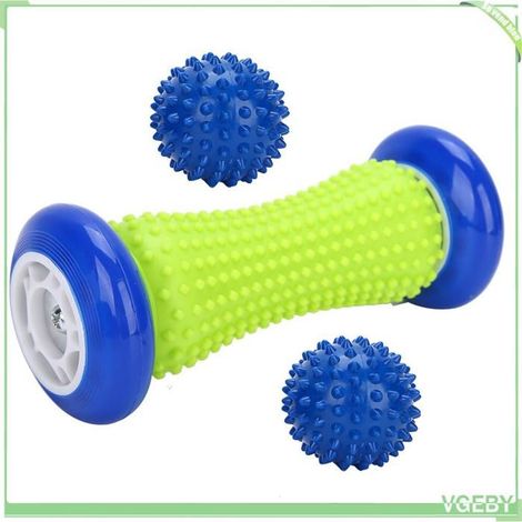 Rouleau de massage des pieds - FAFEICY - Pack rouleau + 2 balles - Bleu - ABS+PVC - Multifonctionnel (1/5)