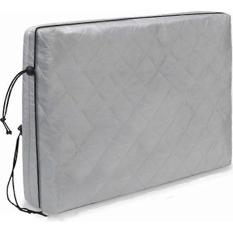 Housse de climatiseur d'intérieur, housse de fenêtre pour unité de climatisation, double isolation avec cordon élastique, 53 x 38 x 9 cm (21 x 15 x 3,5 pouces). (1/5)