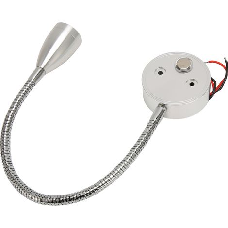 Lampe de lecture murale LED tactile, 3 températures de couleur, intensité variable, avec flexible flexible pour camping-car, bateau et caravane, 12-24 V CC, argent. (1/5)