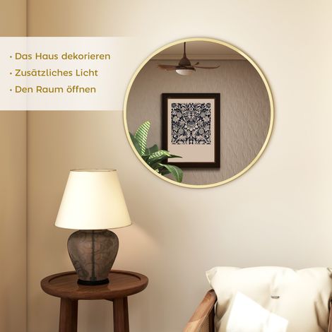 Wandspiegel, modernes Design, 60 x 60 cm, goldfarben. (1/5)
