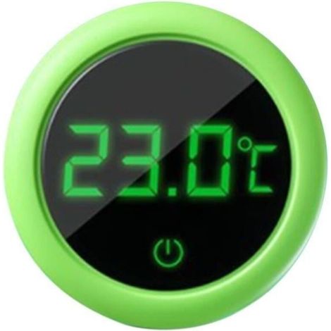 Thermomètre numérique - Stick-On - Haute précision - Aquarium - Plage de 0 à 60 °C - Vert (1/4)