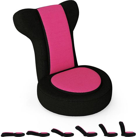 Chaise de sol réglable avec appui-tête et dossier, rose (1/5)