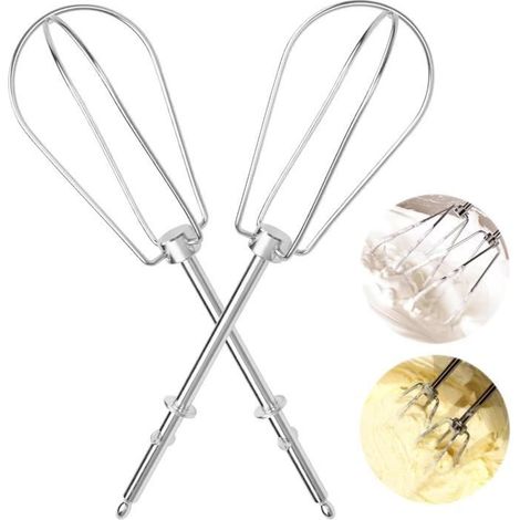 Fouets pour Batteur à Main - Rechange - Acier Inoxydable - 2 pièces - Compatible Lave-Vaisselle - Durable (1/4)