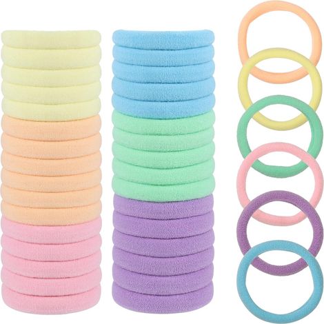 100 Pcs Élastique Cheveux, Elastique Cheveux Femme sans Couture (1/5)