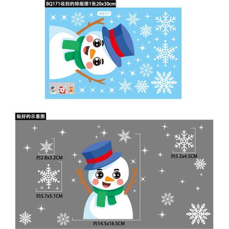 Autocollants flocons de neige Père Noël, décorations de fête de Noël, pendentifs, autocollants électrostatiques, boules à suspendre rennes et bonhommes de neige, guirlandes lumineuses, autocollants po