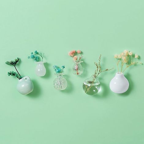 Mini magneti da frigo a forma di vaso (confezione da 6) Decorazione magnetica in ceramica per frigorifero Regalo unico per ufficio e cucina Festa di primavera (1/5)