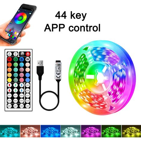 (44 touches + application, 40 mètres) Bande lumineuse LED RGB, ruban flexible à changement de couleur, convient aux décorations de fêtes et de vacances. (1/4)