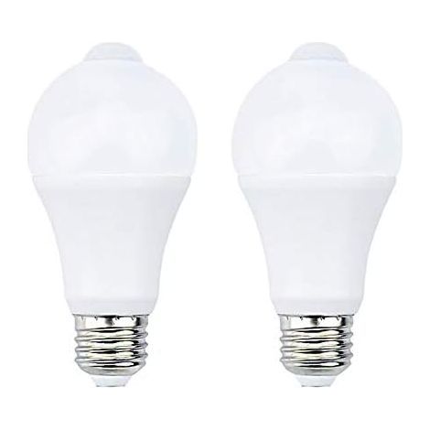 12W E27 PIR Infrarouge Ampoule LED avec Détecteur de Mouvement ON/OFF Automatiquement A60 220V 700lm équivalent 70W Halogène pour Escalier Couloir Garage(Lot de 2,Blanc Chaud 2700k) (1/5)