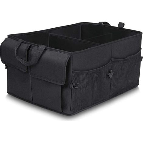 Organisateur de Coffre de Voiture, Organisateur de Coffre de Voiture Pliable Sac de Voiture Rangement avec Réglable bac de Rangement Portable et Support pour Voiture, imperméable- (1/5)