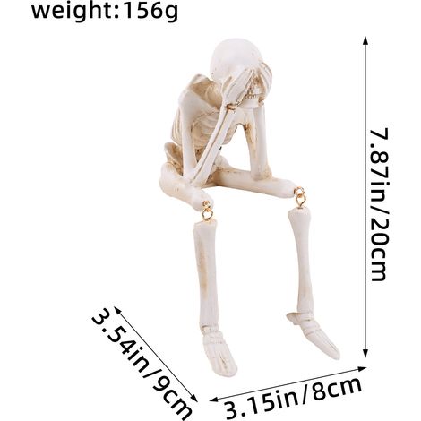 Halloween Ghost Festival Skull Resin Figurines - Don't Listen, Don't See, Don't Talk, Skull Frame Decorations