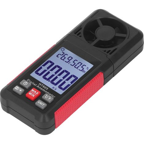 Digitales 5-Blatt-Anemometer, geringer Widerstand, schnelle und genaue Luftstrommessung, Windgeschwindigkeitsmesser mit Hintergrundbeleuchtung. (1/5)