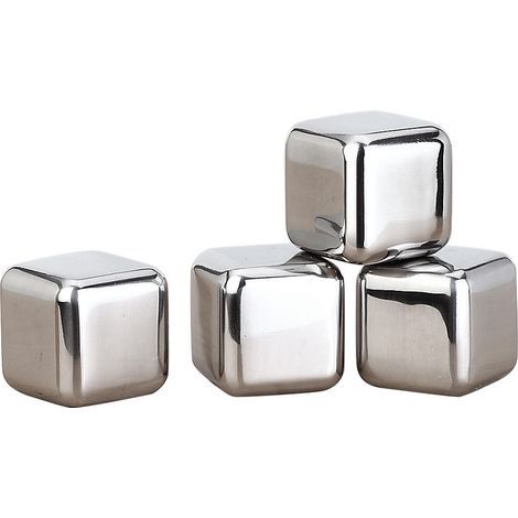304 gefrorene Edelstahl-Eiswürfel, 4 Metall-Eispartikel (1/5)