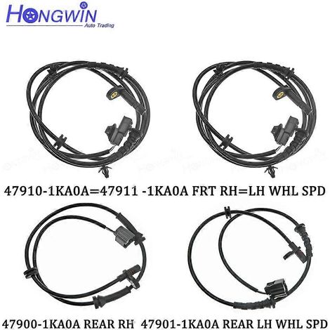 Capteur de vitesse de roue ABS avant/arrière gauche et droite pour Nissan Juke 1.5 1.6 2011-2017 47900-1KA0A 47901-1KA0A 47910-1KA0A (1 jeu) (1/5)