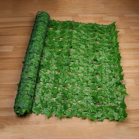 (Vert clair, 50 cm x 1 m) Panneau de clôture artificiel en feuilles vertes, adapté à la décoration extérieure de la maison, du jardin ou du balcon. (1/4)
