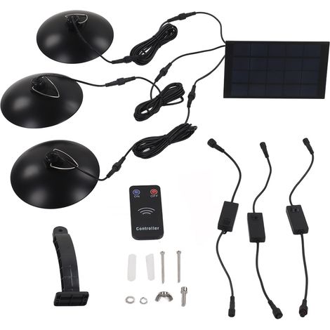 Lampe solaire LED, étanche IP65, télécommande, haute luminosité pour cour extérieure (1/5)