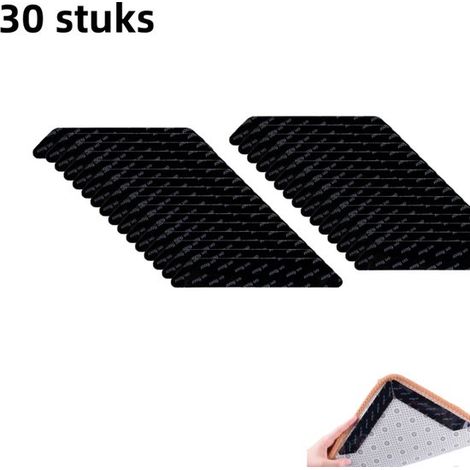 30 Stück Antirutschaufkleber für Teppiche Trapezförmige Teppichflicken für Teppiche, Sofas, Antirutschmatten, Antirutschaufkleber Schwarz (120 x (1/5)