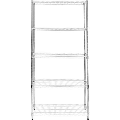 Etagère en Fil d'Acier Chromé 1000KG - 45 x 90 x 180cm - Pied de Nivellement - Rangement Garage, Cuisine, Atelier, Entrepôt, Organisation Rayonnage -  5 Niveaux Ajustable - 100% Sans Boulons