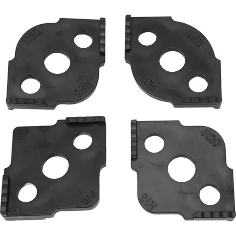 Lot de 4 Gabarits d'Angle Rond Coins Raccord de Fraisage ABS Noir pour Bois, Gabarit de Découpe de Coins avec Rayon, Outillage de Menuiserie Précision (1/5)