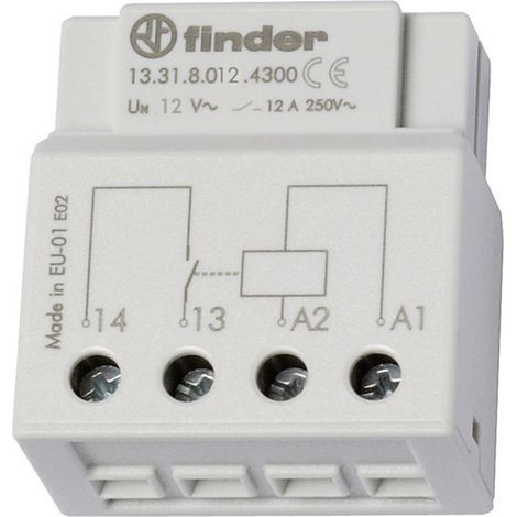 Schaltrelais Unterputz Finder 13.31.8.012.4300 1 Schließer 12 V/AC 12 A 1 St.