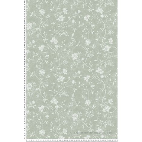 Papier peint Fleur Vert Romance Lutèce