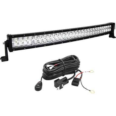 Barra de luz, diseño curvo, configuración de doble fila, 180W con kit de cableado (1/2)