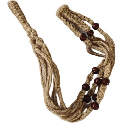 Ensemble de 4 supports à plantes en macramé faits main, corde coton bohème avec attaches réglables (1/5)