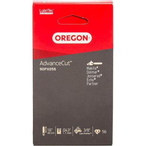 Oregon 90PX056E AdvanceCut Catena per Motosega da 56 Maglie di Trasmissione, Adatta a Barre da 16 pollici (40 cm), Compatibile con Makita, Dolmar, Sterwins ed altre marche (1/5)
