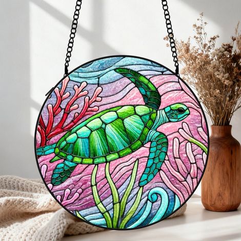 Attrape-soleil vitrail oiseau 15 cm décoration suspendue fenêtre animal coloré cadeau femme (1/5)
