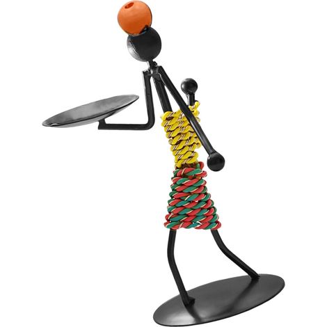 Candelabros de hierro y metal con escultura creativa, figura tipo D