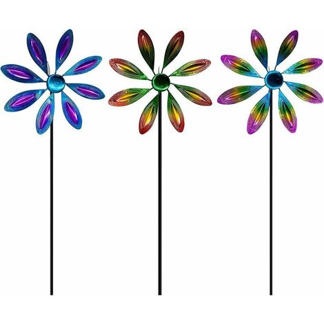 Wind Spinner - Moulin &Agrave Vent Color&eacute Sculptures Cin&eacutetiques &Agrave Vent, Moulin &Agrave Vent Jardin, Ornement De Sculpture en M&eacutetal pour D&eacutecoration De Jardin Et Pelouse De