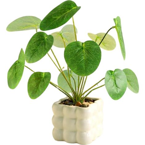 Bouquet de fleurs artificielles, fleurs en plastique longue durée, pot à bulles carré décoratif + feuilles de pommier (1/2)