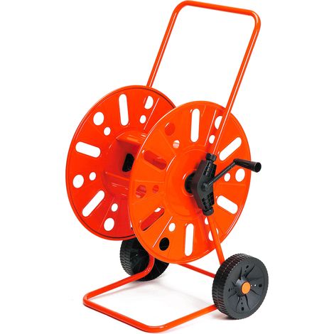 Carrello Avvolgitubo Manuale con Ruote 110 mt Tubo Ø1/2” in Acciaio Verniciato Rosso Agrati