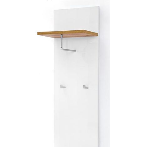 Vestiaire finition laquée coloris blanc brillant - Longueur 40 x Hauteur 149 x Pronfondeur 25 cm -PEGANE- (1/4)