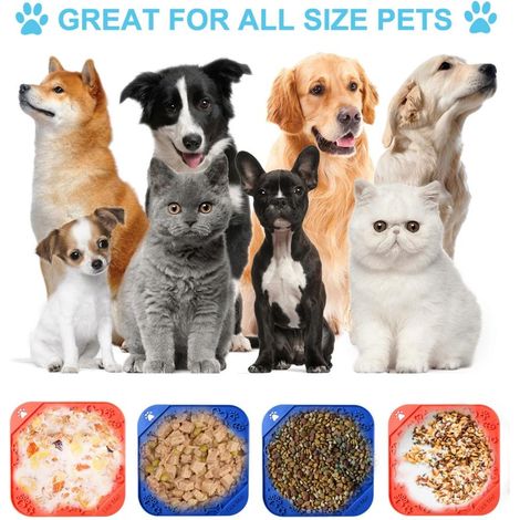 Tapis à lécher en silicone pour chien, avec ventouse, pour une alimentation lente et sans anxiété. (1/5)